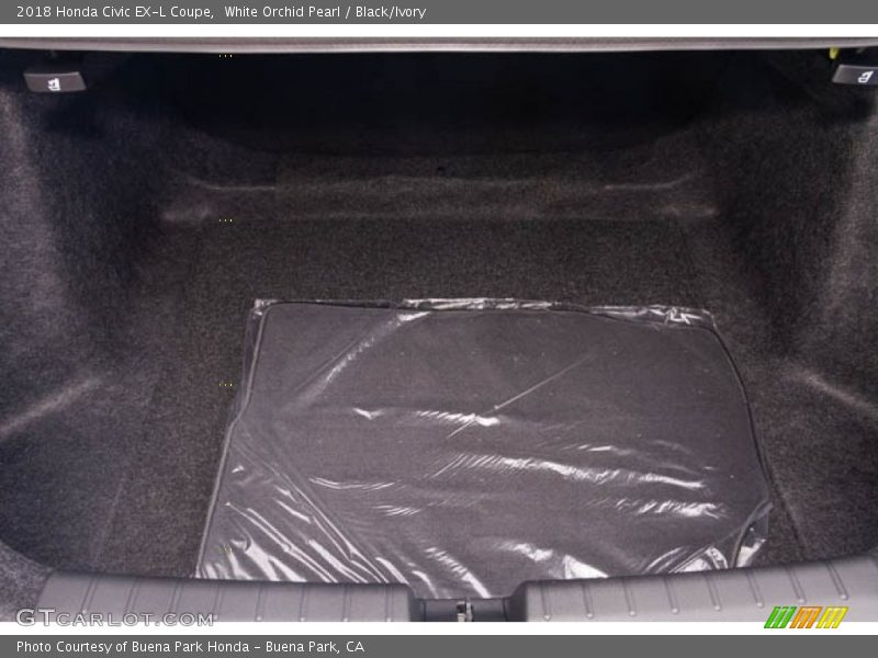 White Orchid Pearl / Black/Ivory 2018 Honda Civic EX-L Coupe