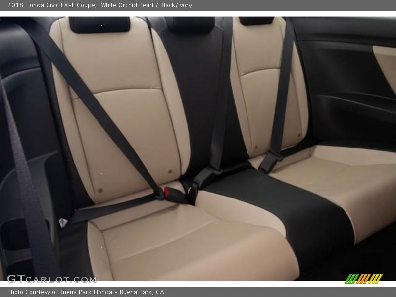 White Orchid Pearl / Black/Ivory 2018 Honda Civic EX-L Coupe