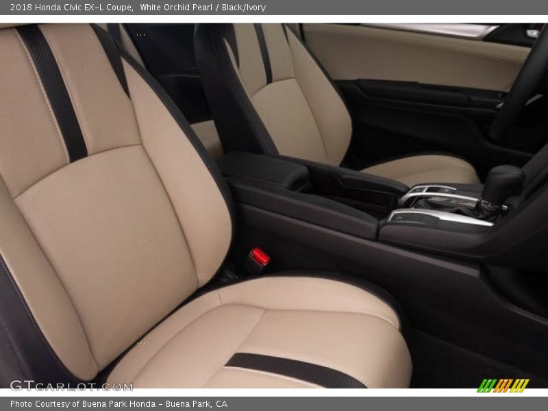 White Orchid Pearl / Black/Ivory 2018 Honda Civic EX-L Coupe