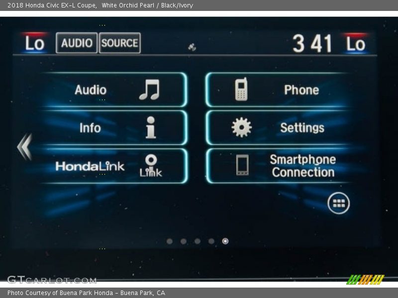 White Orchid Pearl / Black/Ivory 2018 Honda Civic EX-L Coupe