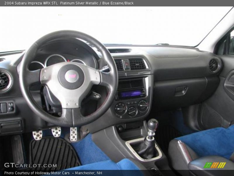 Platinum Silver Metallic / Blue Ecsaine/Black 2004 Subaru Impreza WRX STi