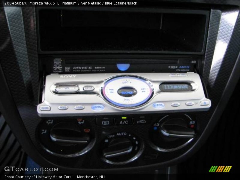 Platinum Silver Metallic / Blue Ecsaine/Black 2004 Subaru Impreza WRX STi