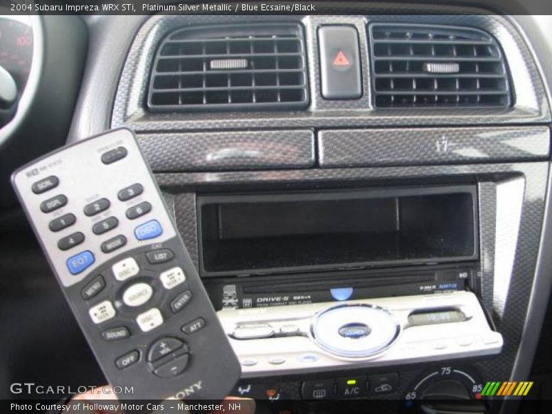 Platinum Silver Metallic / Blue Ecsaine/Black 2004 Subaru Impreza WRX STi