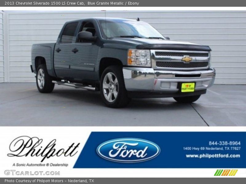 Blue Granite Metallic / Ebony 2013 Chevrolet Silverado 1500 LS Crew Cab
