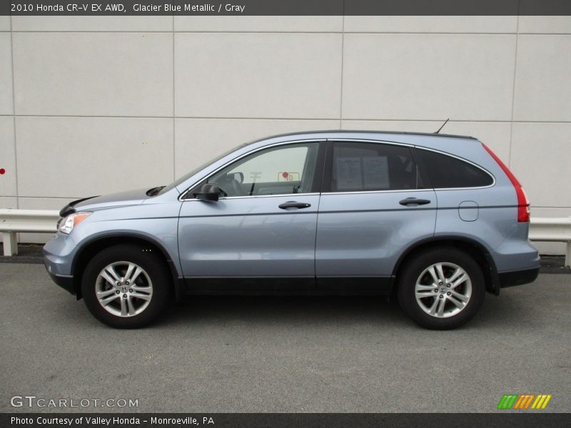 Glacier Blue Metallic / Gray 2010 Honda CR-V EX AWD