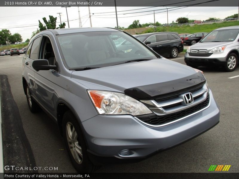 Glacier Blue Metallic / Gray 2010 Honda CR-V EX AWD