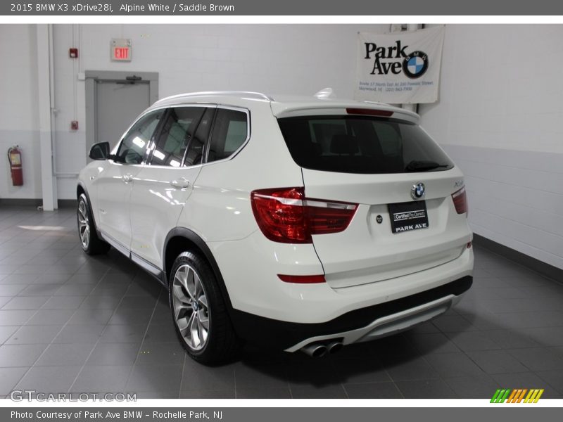Alpine White / Saddle Brown 2015 BMW X3 xDrive28i