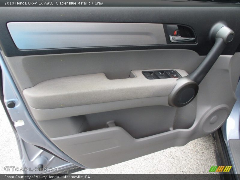 Glacier Blue Metallic / Gray 2010 Honda CR-V EX AWD