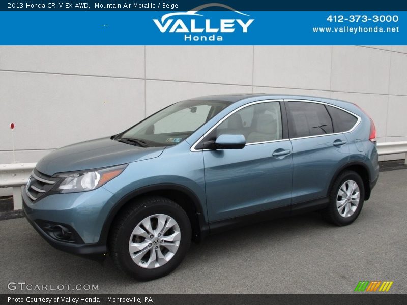 Mountain Air Metallic / Beige 2013 Honda CR-V EX AWD