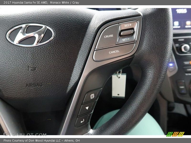 Monaco White / Gray 2017 Hyundai Santa Fe SE AWD