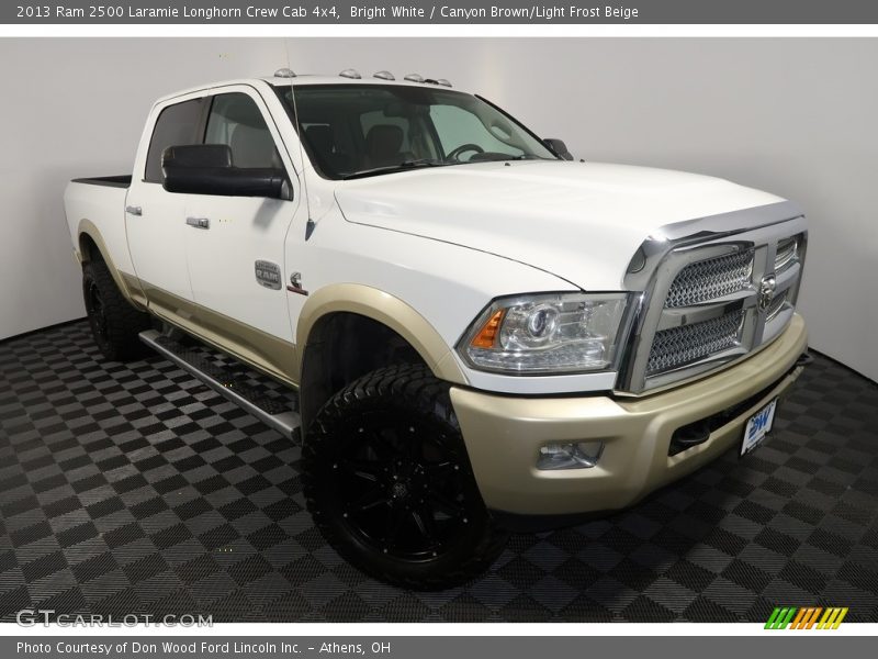 Bright White / Canyon Brown/Light Frost Beige 2013 Ram 2500 Laramie Longhorn Crew Cab 4x4