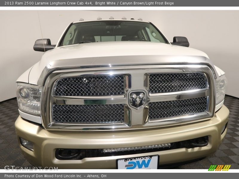 Bright White / Canyon Brown/Light Frost Beige 2013 Ram 2500 Laramie Longhorn Crew Cab 4x4
