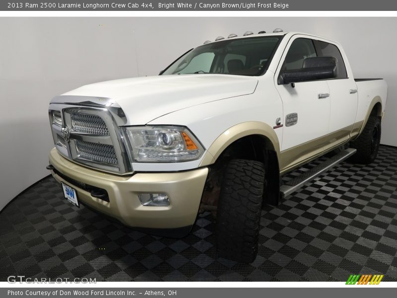 Bright White / Canyon Brown/Light Frost Beige 2013 Ram 2500 Laramie Longhorn Crew Cab 4x4