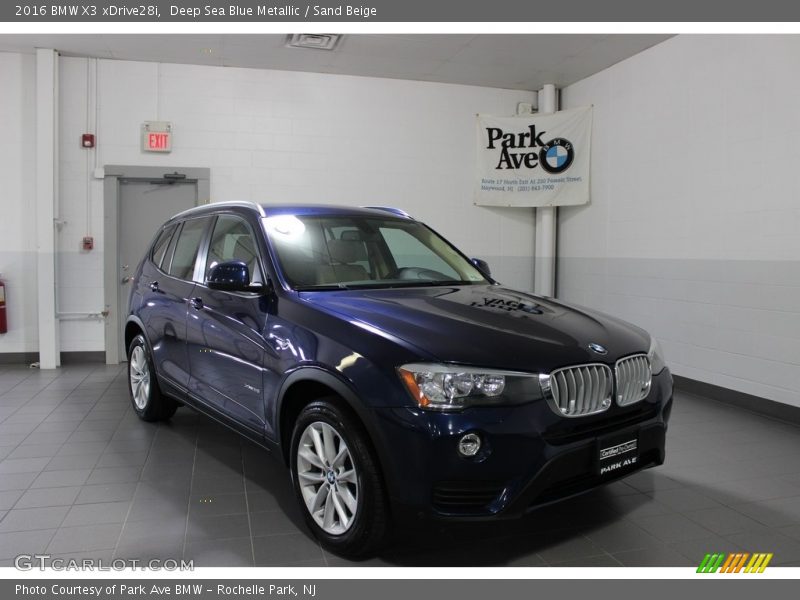 Deep Sea Blue Metallic / Sand Beige 2016 BMW X3 xDrive28i