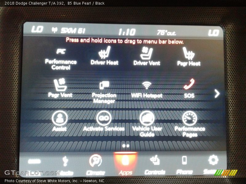 B5 Blue Pearl / Black 2018 Dodge Challenger T/A 392