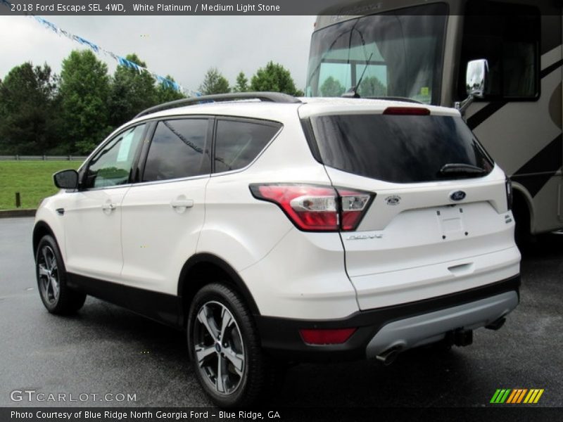 White Platinum / Medium Light Stone 2018 Ford Escape SEL 4WD