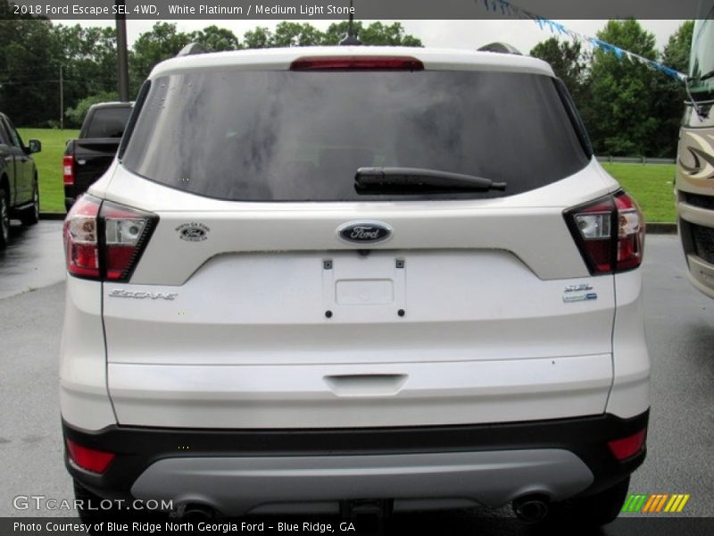 White Platinum / Medium Light Stone 2018 Ford Escape SEL 4WD