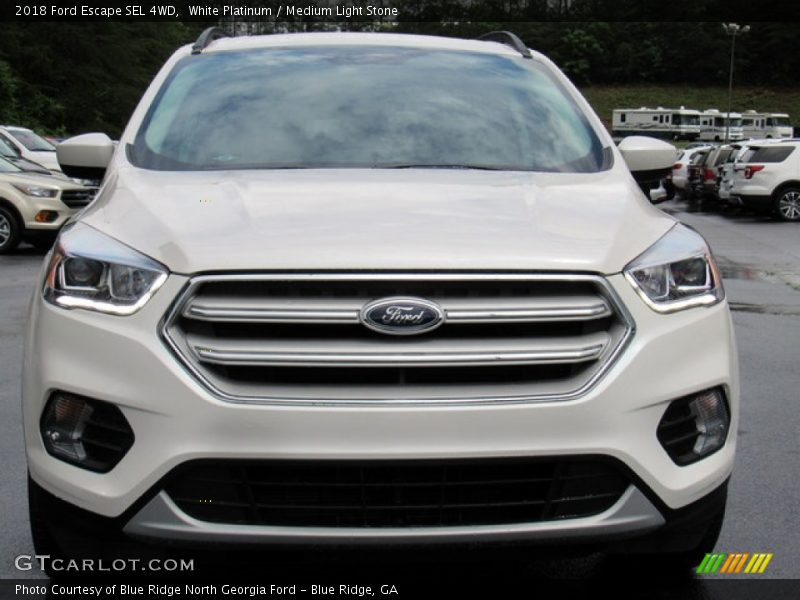 White Platinum / Medium Light Stone 2018 Ford Escape SEL 4WD