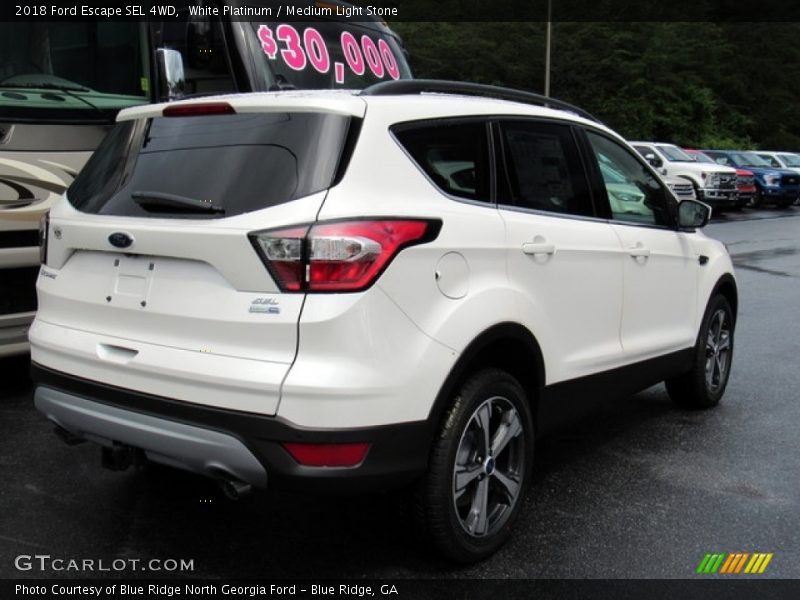 White Platinum / Medium Light Stone 2018 Ford Escape SEL 4WD