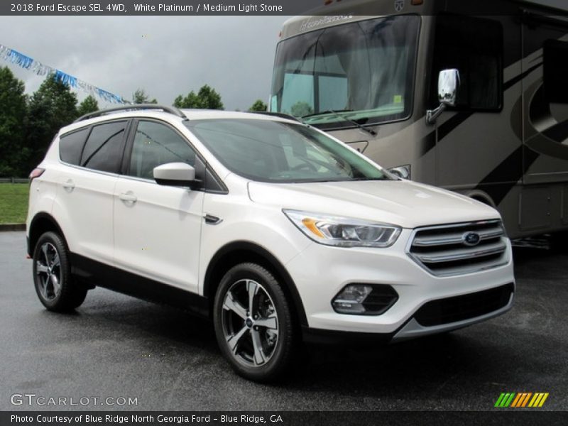 White Platinum / Medium Light Stone 2018 Ford Escape SEL 4WD