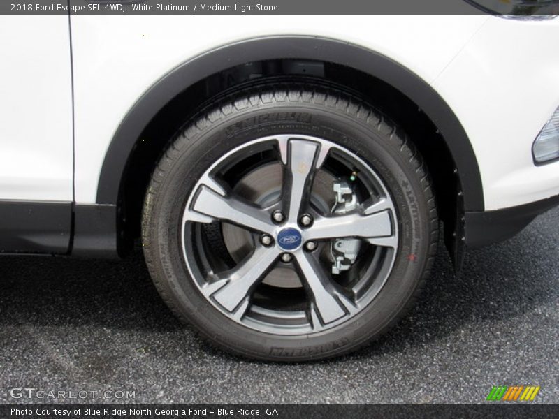 White Platinum / Medium Light Stone 2018 Ford Escape SEL 4WD