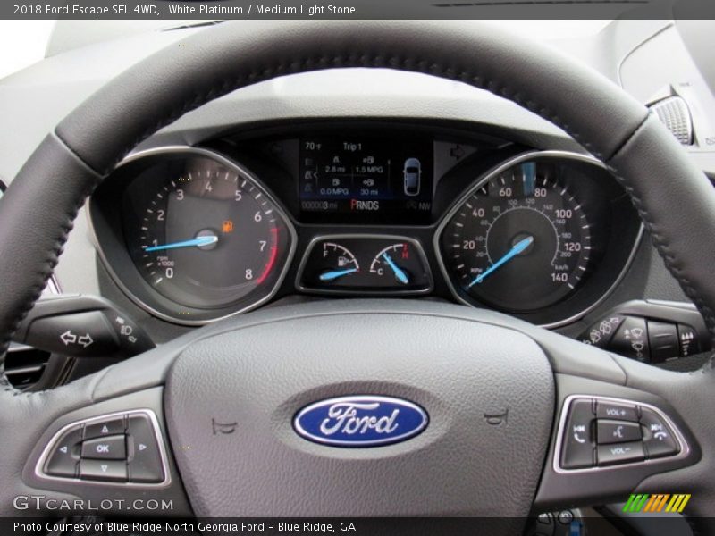 White Platinum / Medium Light Stone 2018 Ford Escape SEL 4WD