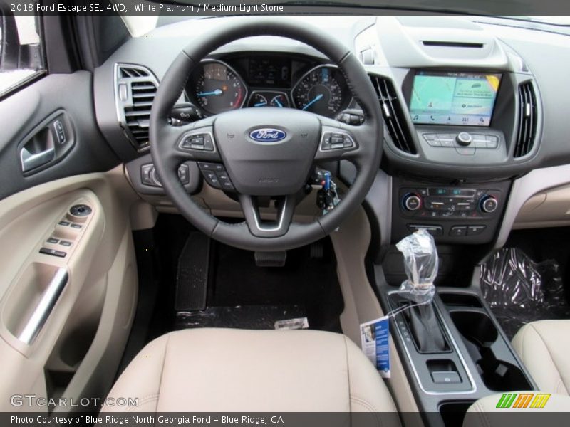 White Platinum / Medium Light Stone 2018 Ford Escape SEL 4WD