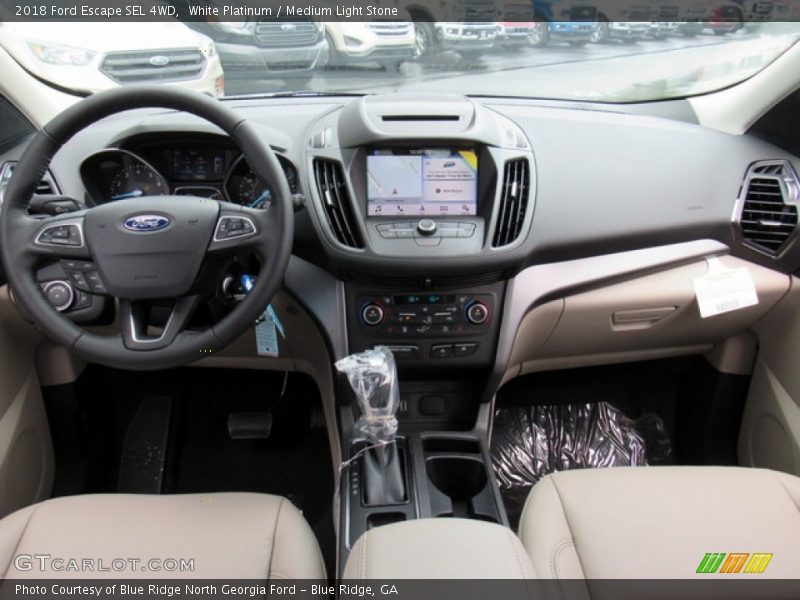 White Platinum / Medium Light Stone 2018 Ford Escape SEL 4WD