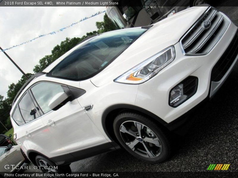 White Platinum / Medium Light Stone 2018 Ford Escape SEL 4WD