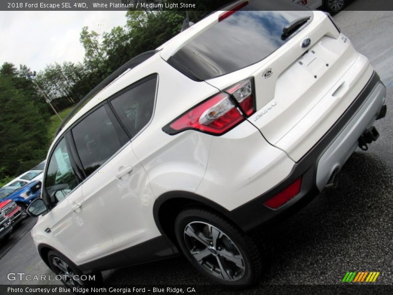 White Platinum / Medium Light Stone 2018 Ford Escape SEL 4WD