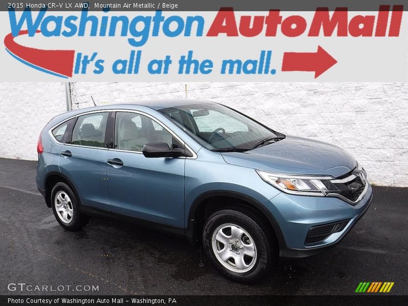 Mountain Air Metallic / Beige 2015 Honda CR-V LX AWD