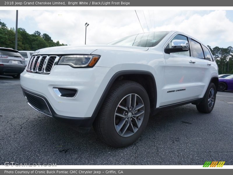 Bright White / Black/Light Frost Beige 2018 Jeep Grand Cherokee Limited