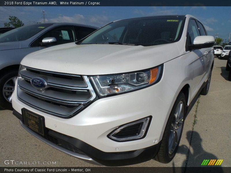 White Platinum / Cognac 2018 Ford Edge Titanium AWD
