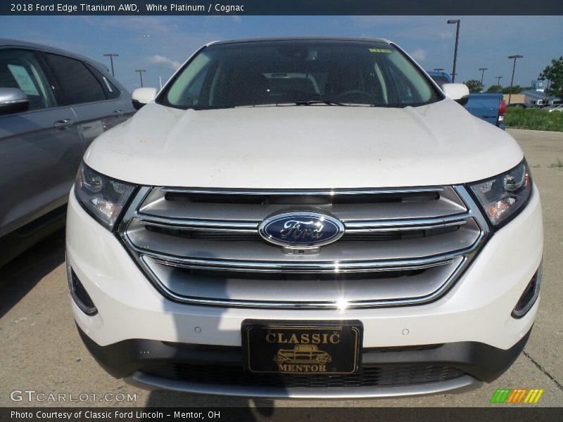 White Platinum / Cognac 2018 Ford Edge Titanium AWD