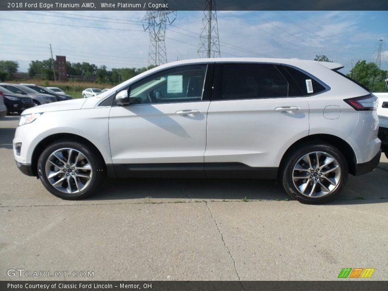 White Platinum / Cognac 2018 Ford Edge Titanium AWD