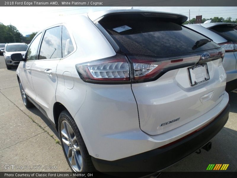 White Platinum / Cognac 2018 Ford Edge Titanium AWD