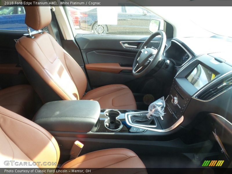 White Platinum / Cognac 2018 Ford Edge Titanium AWD