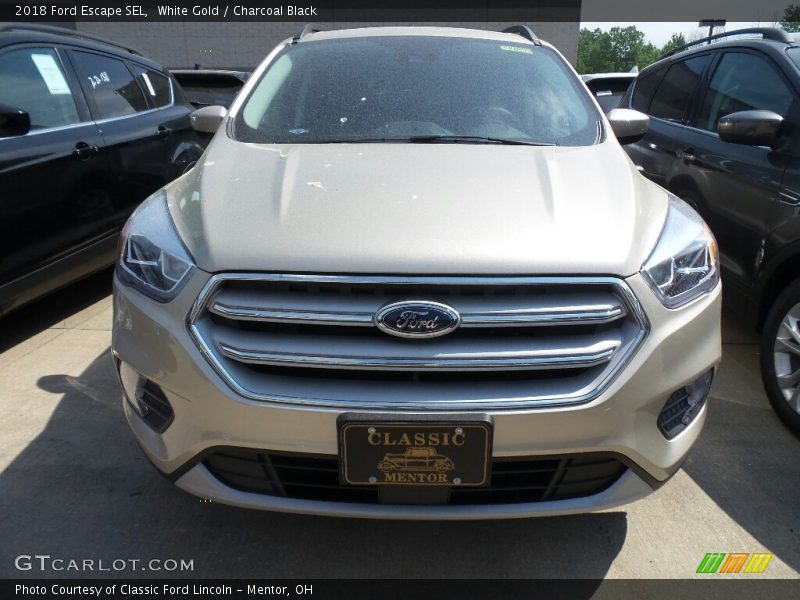 White Gold / Charcoal Black 2018 Ford Escape SEL