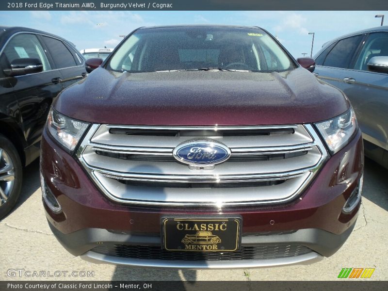 Burgundy Velvet / Cognac 2018 Ford Edge Titanium AWD