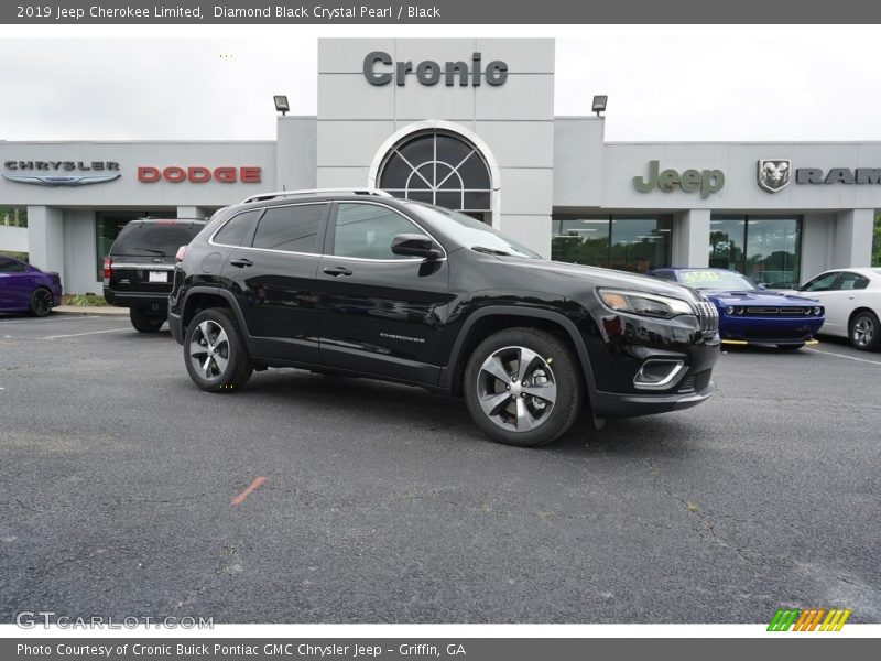 Diamond Black Crystal Pearl / Black 2019 Jeep Cherokee Limited