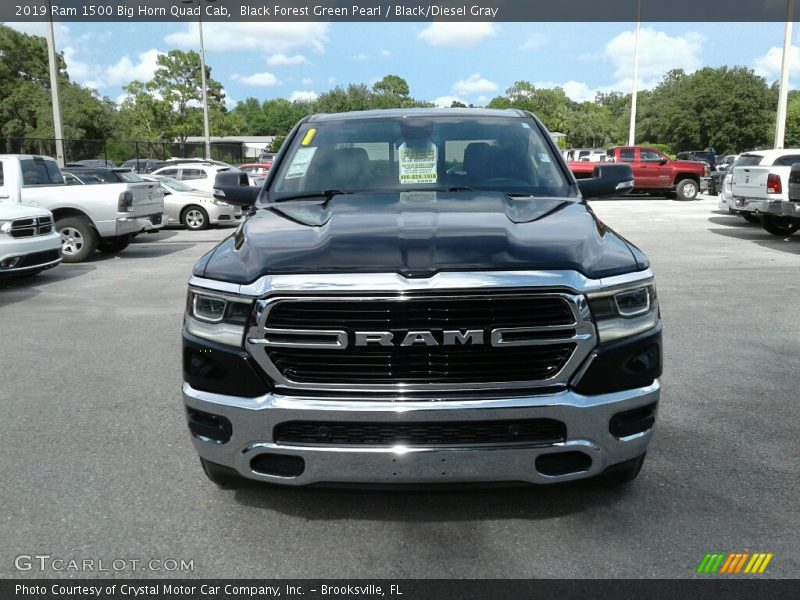 Black Forest Green Pearl / Black/Diesel Gray 2019 Ram 1500 Big Horn Quad Cab