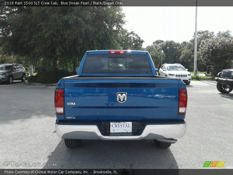 Blue Streak Pearl / Black/Diesel Gray 2018 Ram 1500 SLT Crew Cab