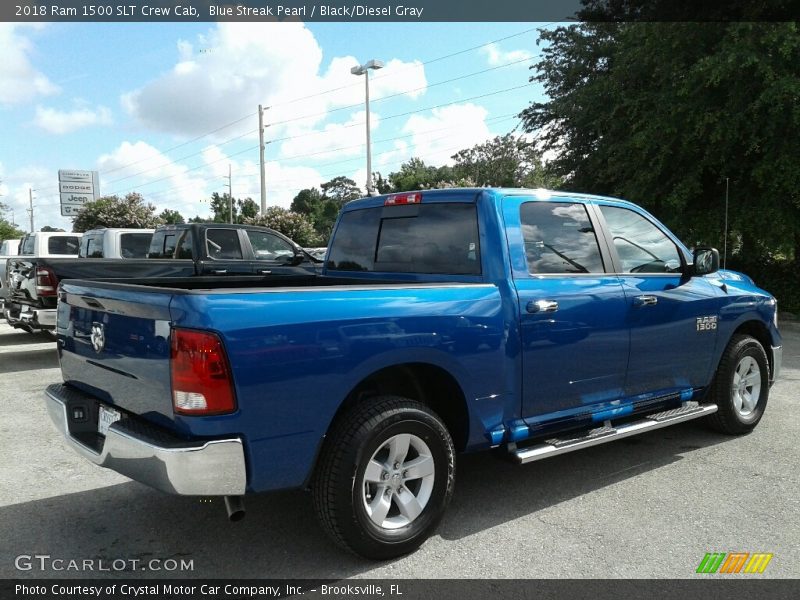Blue Streak Pearl / Black/Diesel Gray 2018 Ram 1500 SLT Crew Cab