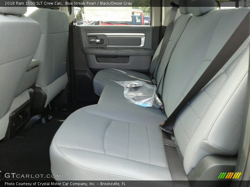 Blue Streak Pearl / Black/Diesel Gray 2018 Ram 1500 SLT Crew Cab