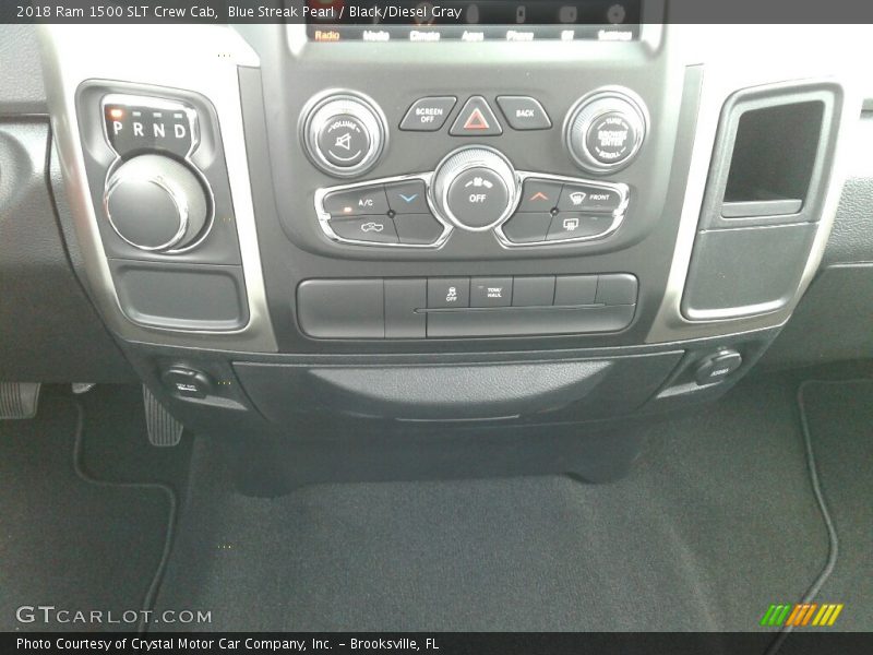 Blue Streak Pearl / Black/Diesel Gray 2018 Ram 1500 SLT Crew Cab