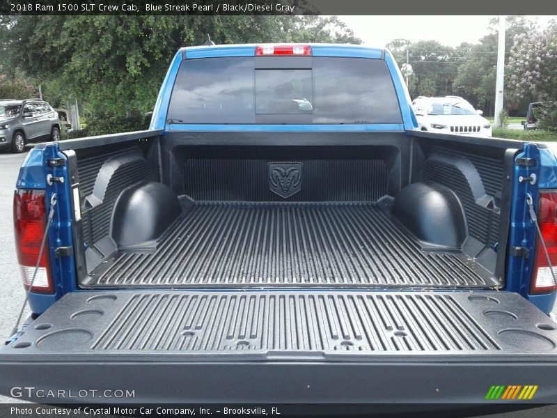 Blue Streak Pearl / Black/Diesel Gray 2018 Ram 1500 SLT Crew Cab