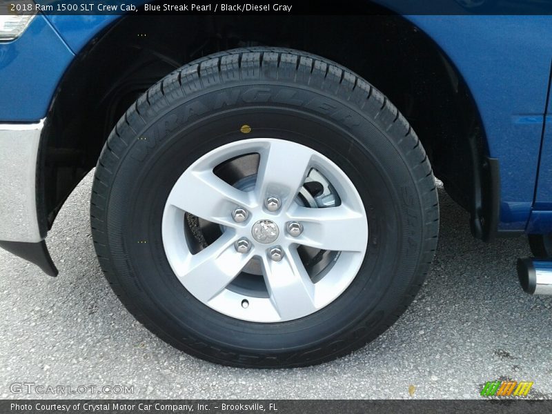 Blue Streak Pearl / Black/Diesel Gray 2018 Ram 1500 SLT Crew Cab