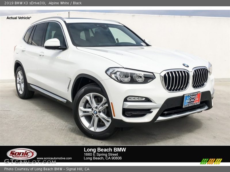 Alpine White / Black 2019 BMW X3 sDrive30i