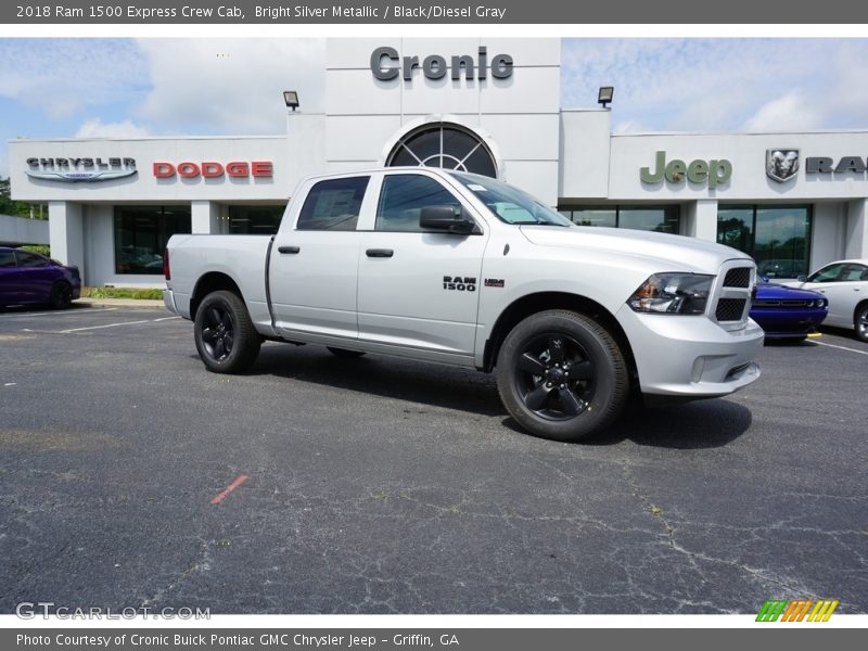 Bright Silver Metallic / Black/Diesel Gray 2018 Ram 1500 Express Crew Cab