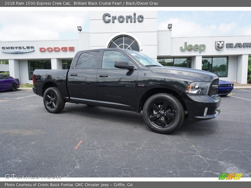 Brilliant Black Crystal Pearl / Black/Diesel Gray 2018 Ram 1500 Express Crew Cab
